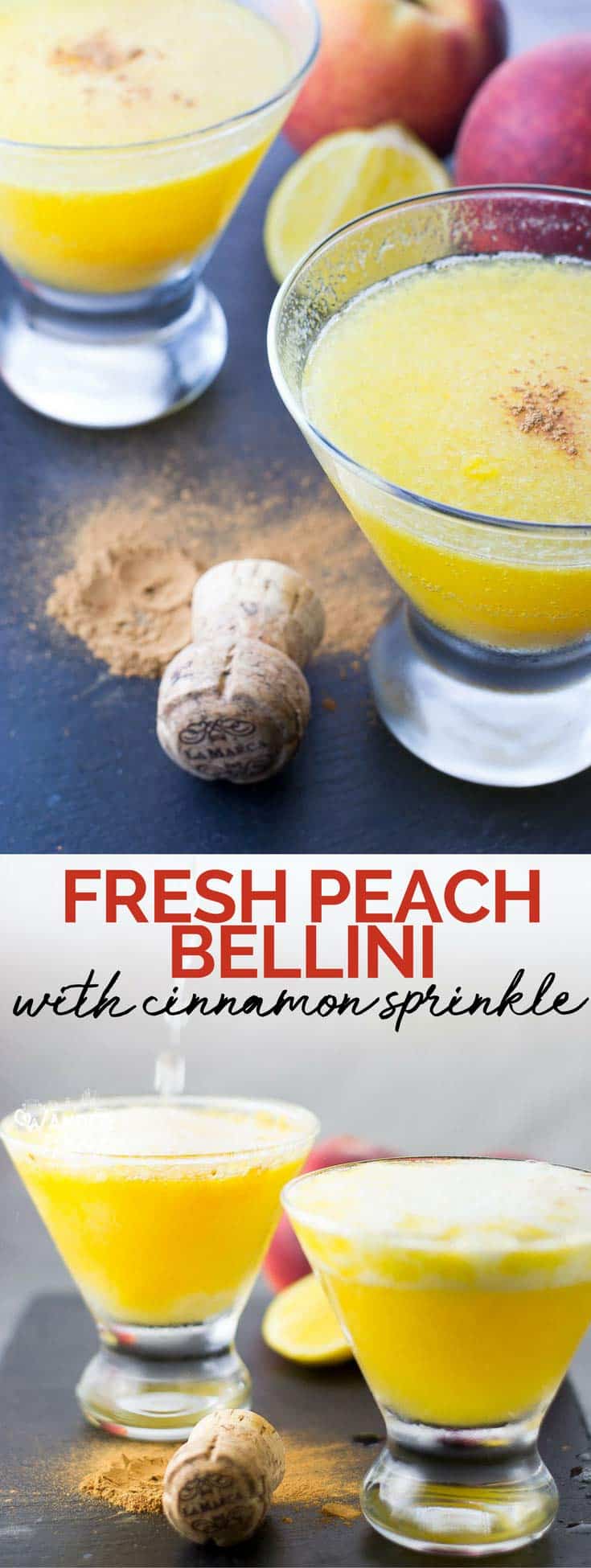 Easy Fresh Peach Bellini Recipe - Prosecco and Peaches Cocktail
