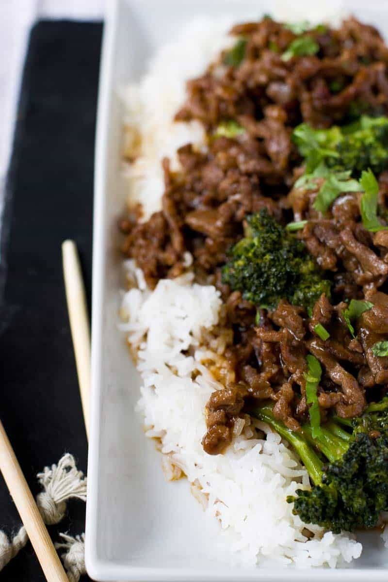 Easy Healthy Beef and Broccoli with Chopsticks