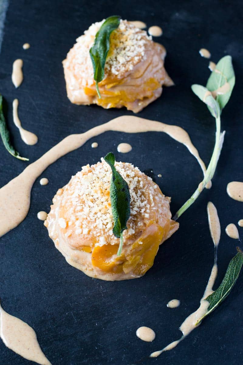 butternut squash gratin with fried sage