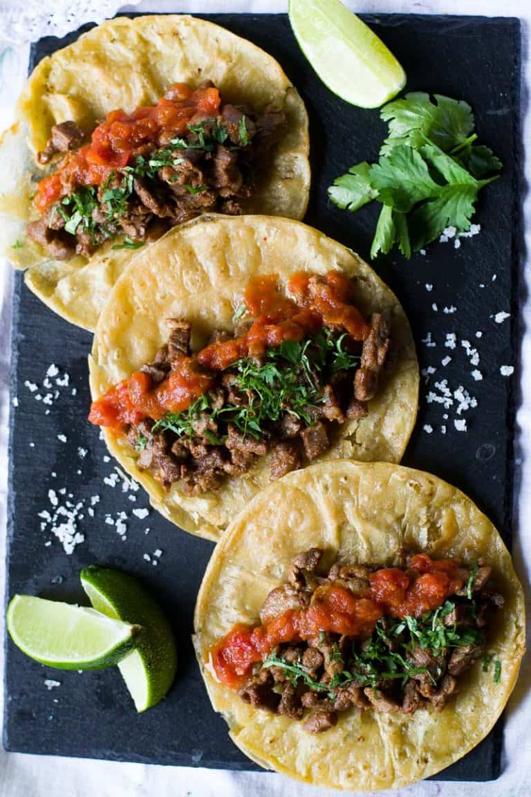 Three Mexican Steak Tacos