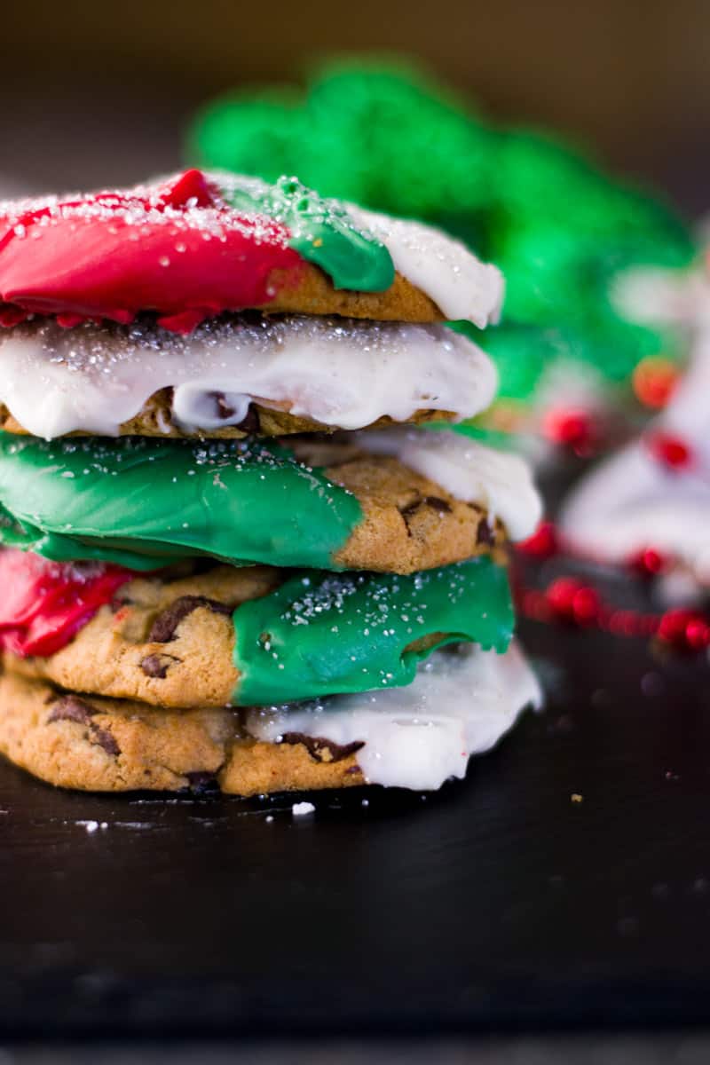 Christmas Chocolate Chip Cookies Tower